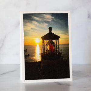 Photo of Cape Meares Lighthouse Sunset Greeting Card