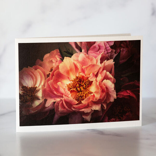 Photo of Golden Pink Peonies Greeting Card