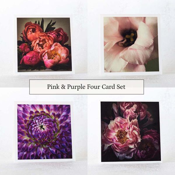Pink and Purple Four Card Set