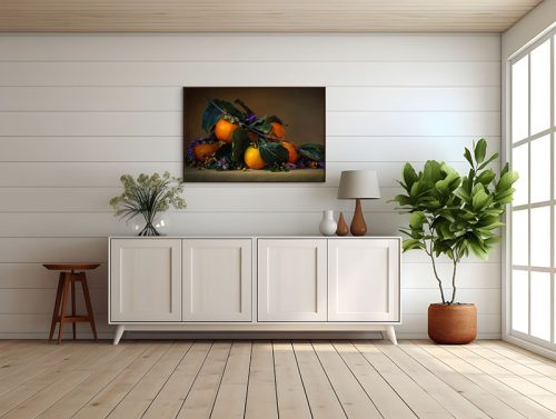 Fuyu Persimmons Framed Canvas