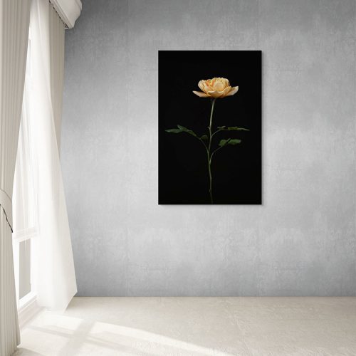 Golden celebration rose framed canvas