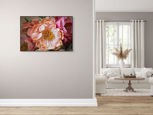 Peony Details Framed Canvas 2