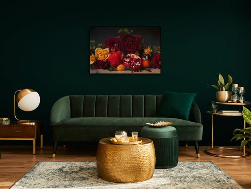 Pomegranates and Butterfly Framed Canvas