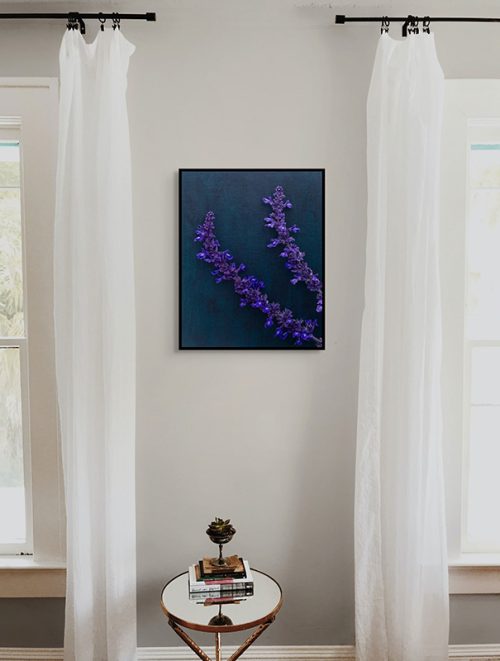 Rich purple salvia framed canvas